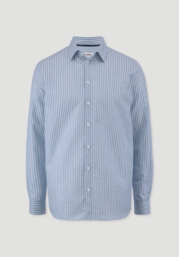 Streifen Hemd Regular aus Bio-Baumwolle mit Leinen