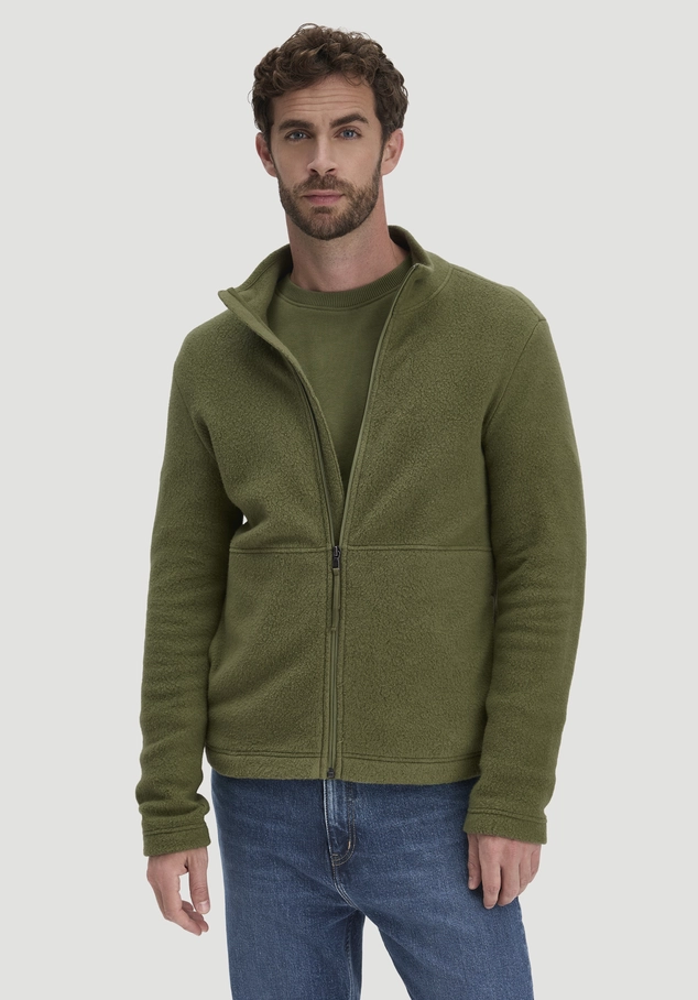 Slim fleece jacket made from pure organic cotton