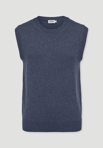 Regular knitted vest made from organic merino wool and organic cotton Regular knitted vest made from organic merino wool and organic cotton