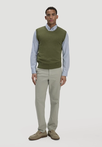 Regular knitted vest made from organic merino wool and organic cotton - 1