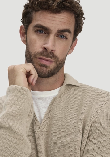 Milano Knit Polo Regular made from linen with organic cotton and LENZING™ ECOVERO™ viscose - 3