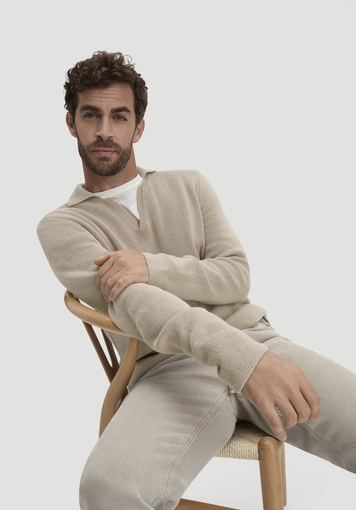 Milano Knit Polo Regular made from linen with organic cotton and LENZING™ ECOVERO™ viscose - 4