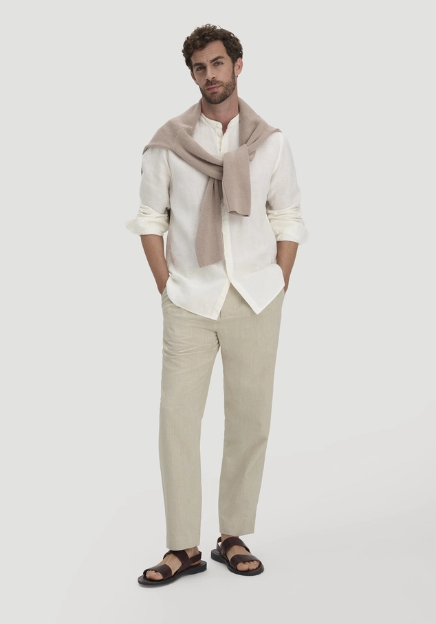 RON Relaxed trousers made from organic cotton with linen