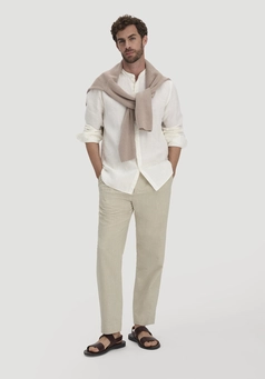 RON Relaxed trousers made from organic cotton with linen