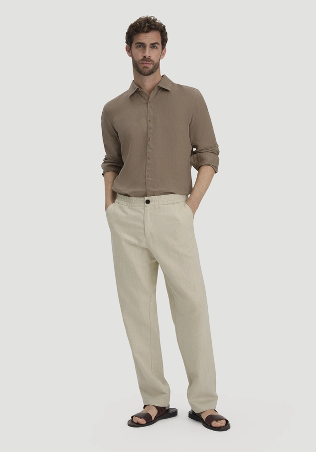 ENEA Regular trousers made of organic cotton with linen