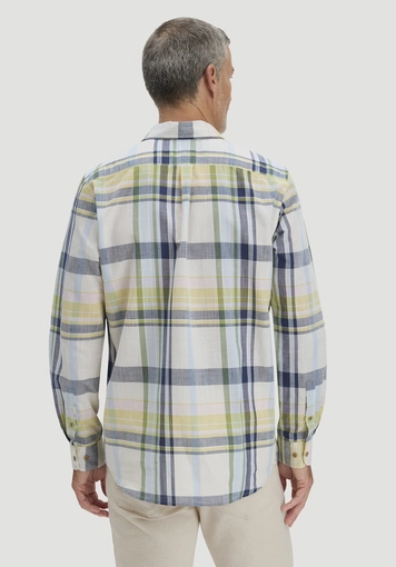 Regular checked shirt made from organic cotton with linen - 2
