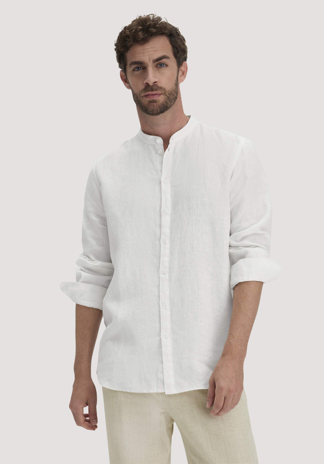 Thumbnail - hessnatur Herren Hemd Regular - naturweiss - Größe L41/42