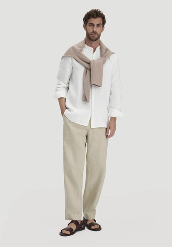 Regular shirt made of pure linen - 1