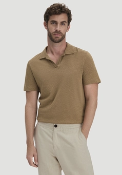 Jersey Polo Relaxed aus Leinen und Bio-Baumwolle