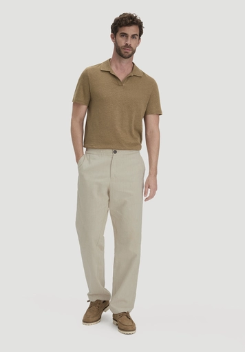 Jersey Polo Relaxed aus Leinen und Bio-Baumwolle - 1