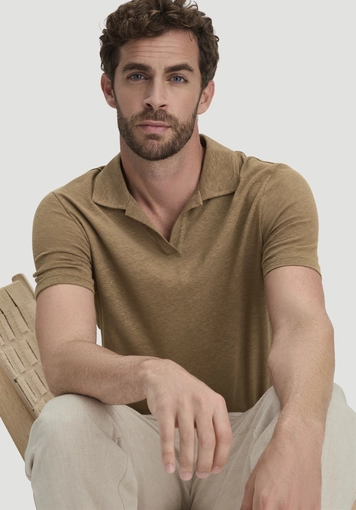 Jersey Polo Relaxed made from linen and organic cotton - 3