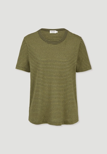 Streifen T-Shirt Relaxed aus Leinen mit reiner Bio-Baumwolle - 4
