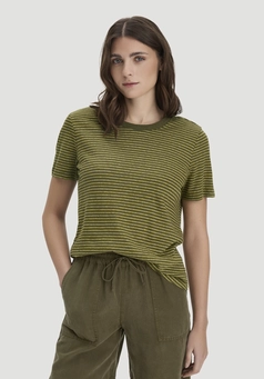 Streifen T-Shirt Relaxed aus Leinen mit reiner Bio-Baumwolle
