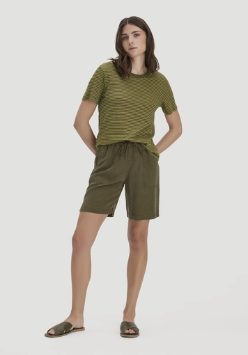 Streifen T-Shirt Relaxed aus Leinen mit reiner Bio-Baumwolle - 1
