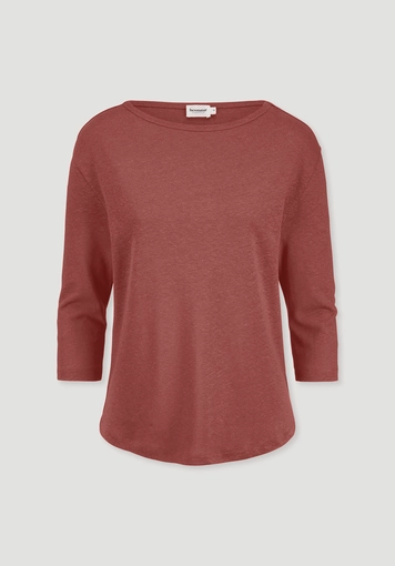 Relaxed long-sleeve shirt made of linen with pure organic cotton - 4