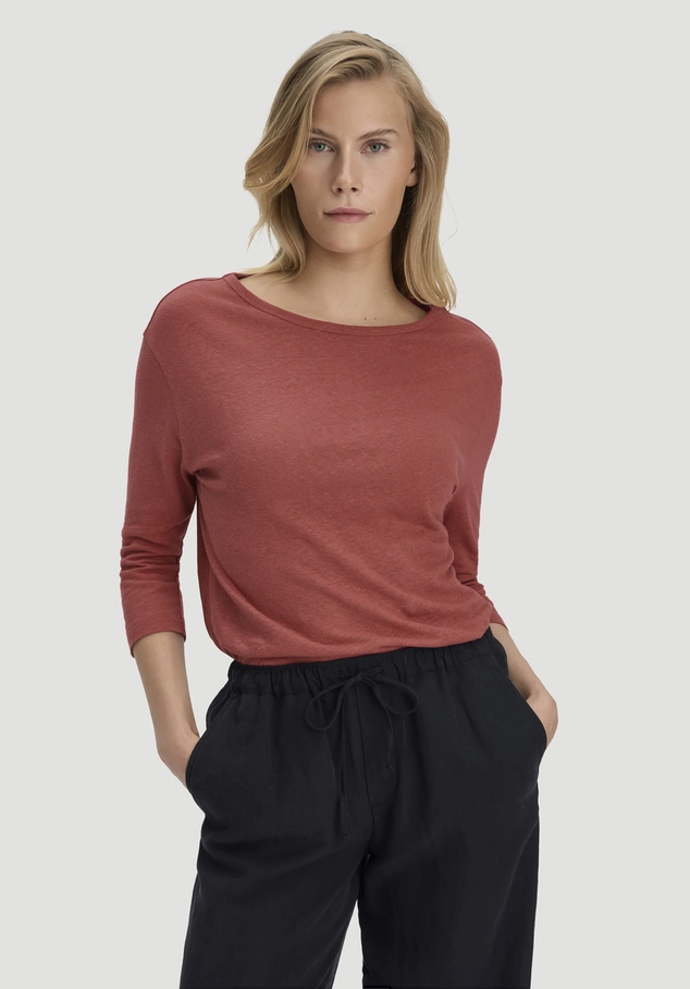 Longsleeve Relaxed aus Leinen mit reiner Bio-Baumwolle