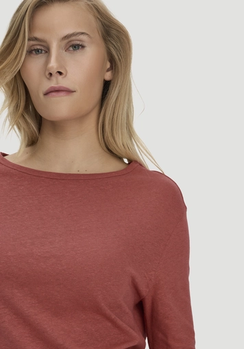 Relaxed long-sleeve shirt made of linen with pure organic cotton - 3
