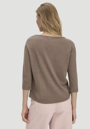 Relaxed long-sleeve shirt made of linen with pure organic cotton - 2