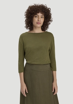 Relaxed long-sleeve shirt made of linen with pure organic cotton