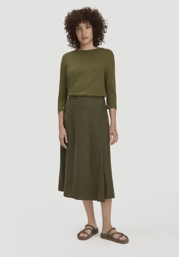 Relaxed long-sleeve shirt made of linen with pure organic cotton - 1