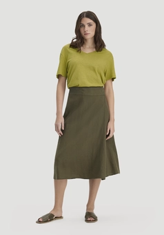 Rock Midi Regular aus reinem Leinen