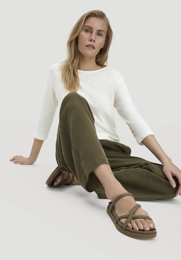 Hose Wide Leg aus TENCEL™ Lyocell mit Leinen - 3