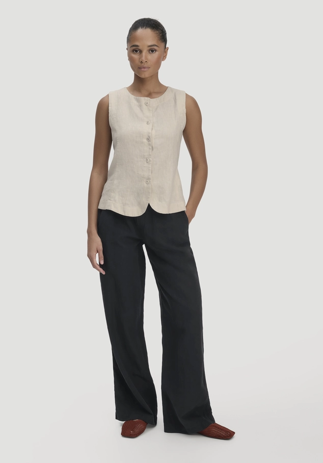 Hose Wide Leg aus TENCEL™ Lyocell mit Leinen