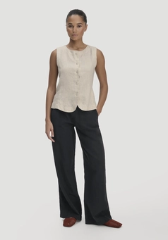 Hose Wide Leg aus TENCEL™ Lyocell mit Leinen