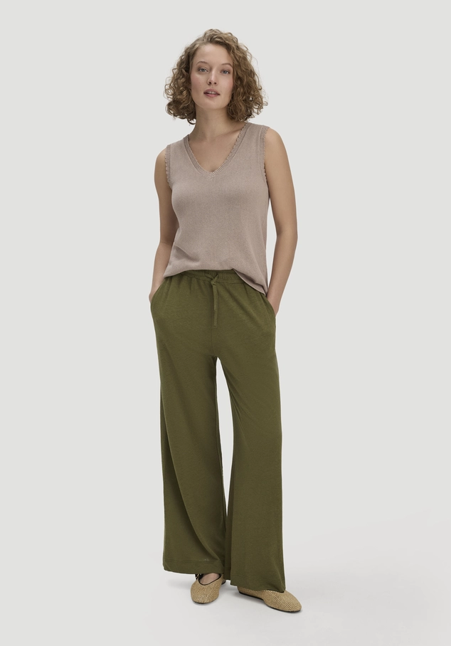 Jersey Hose Wide Leg Relaxed aus Leinen und Bio-Baumwolle