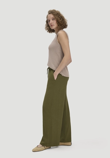 Jersey Hose Wide Leg Relaxed aus Leinen und Bio-Baumwolle - 3