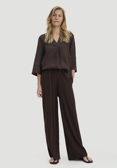 Jersey trousers, wide leg, relaxed fit, made from linen and organic cotton