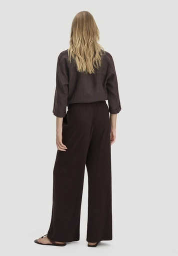 Jersey trousers, wide leg, relaxed fit, made from linen and organic cotton - 1