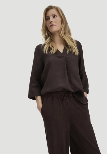 Jersey trousers, wide leg, relaxed fit, made from linen and organic cotton - 2