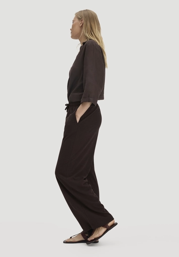 Jersey trousers, wide leg, relaxed fit, made from linen and organic cotton - 3