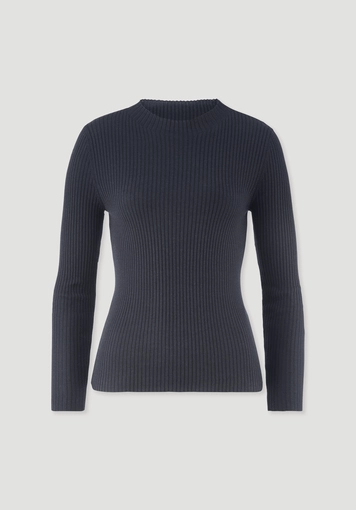 Fitted knit sweater made from TENCEL™ Lyocell with organic cotton