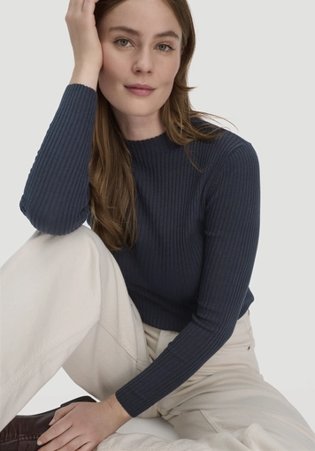 Strick Pullover Fitted aus TENCEL™ Lyocell mit Bio-Baumwolle - 3