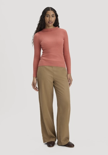 Fitted knit sweater made from TENCEL™ Lyocell with organic cotton - 1
