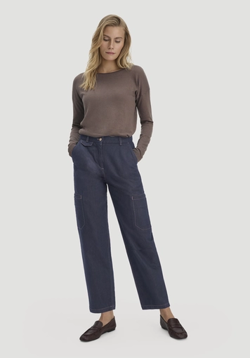 Oversized knit sweater made from TENCEL™ Lyocell with organic cotton - 1