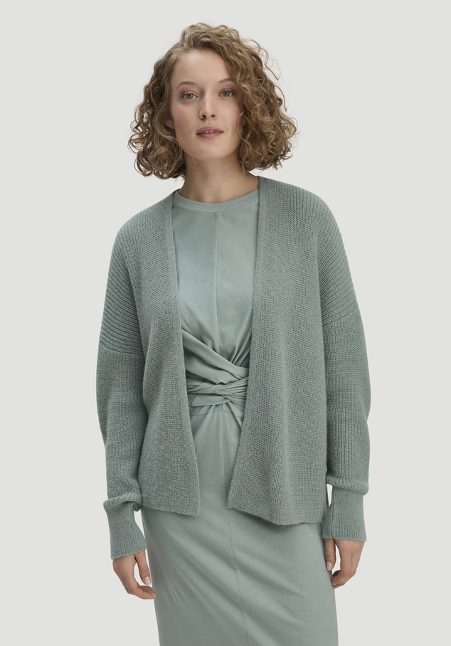 Oversized knitted jacket made of pure alpaca