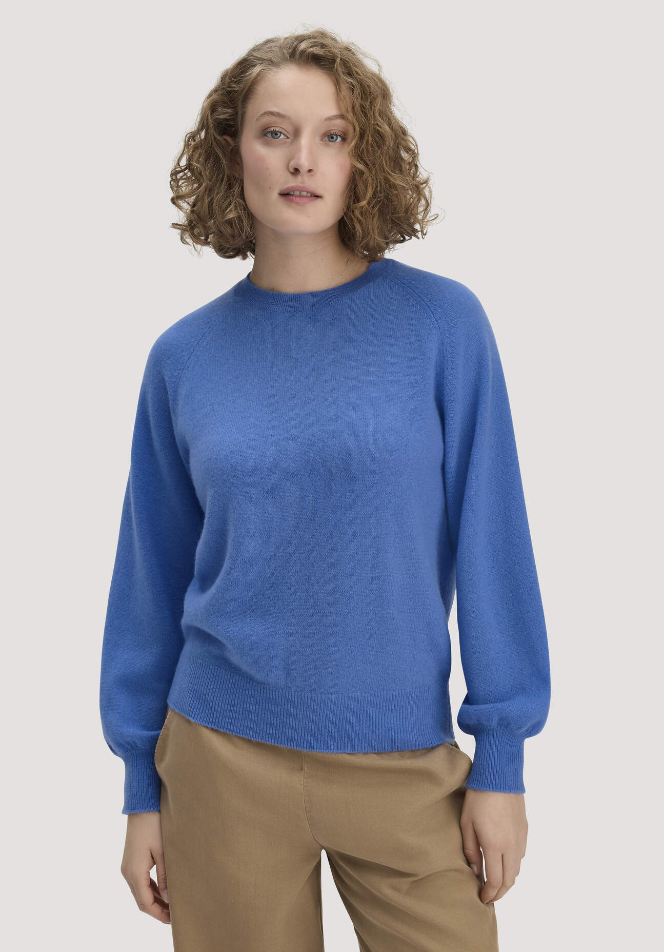 hessnatur Damen Strick Pullover Relaxed BETTER RECYCLING aus Cashmere - blau Größe XXL