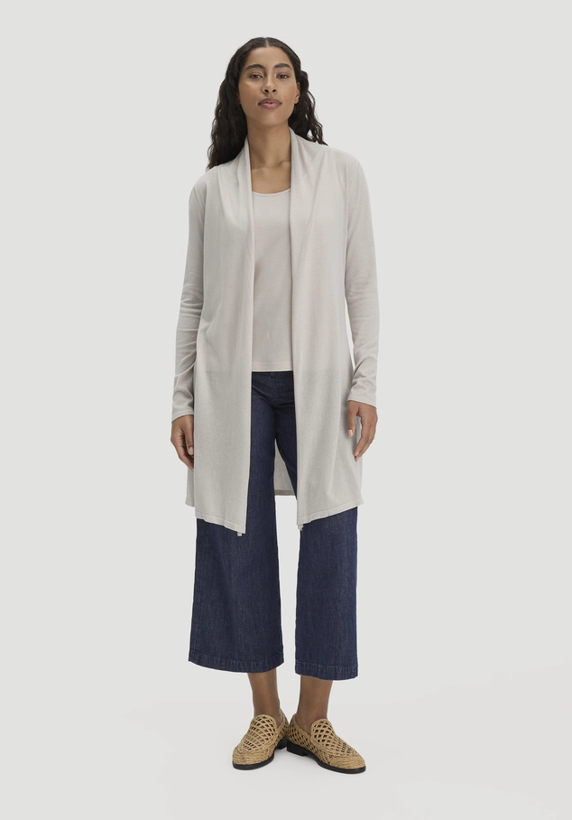 Regular knit jacket made from TENCEL™ Lyocell and organic cotton