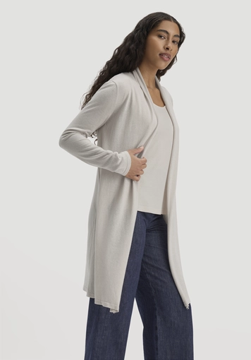 Regular knit jacket made from TENCEL™ Lyocell and organic cotton - 2