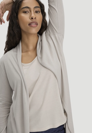 Regular knit jacket made from TENCEL™ Lyocell and organic cotton - 3