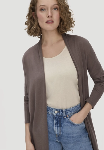 Regular knit jacket made from TENCEL™ Lyocell and organic cotton - 3