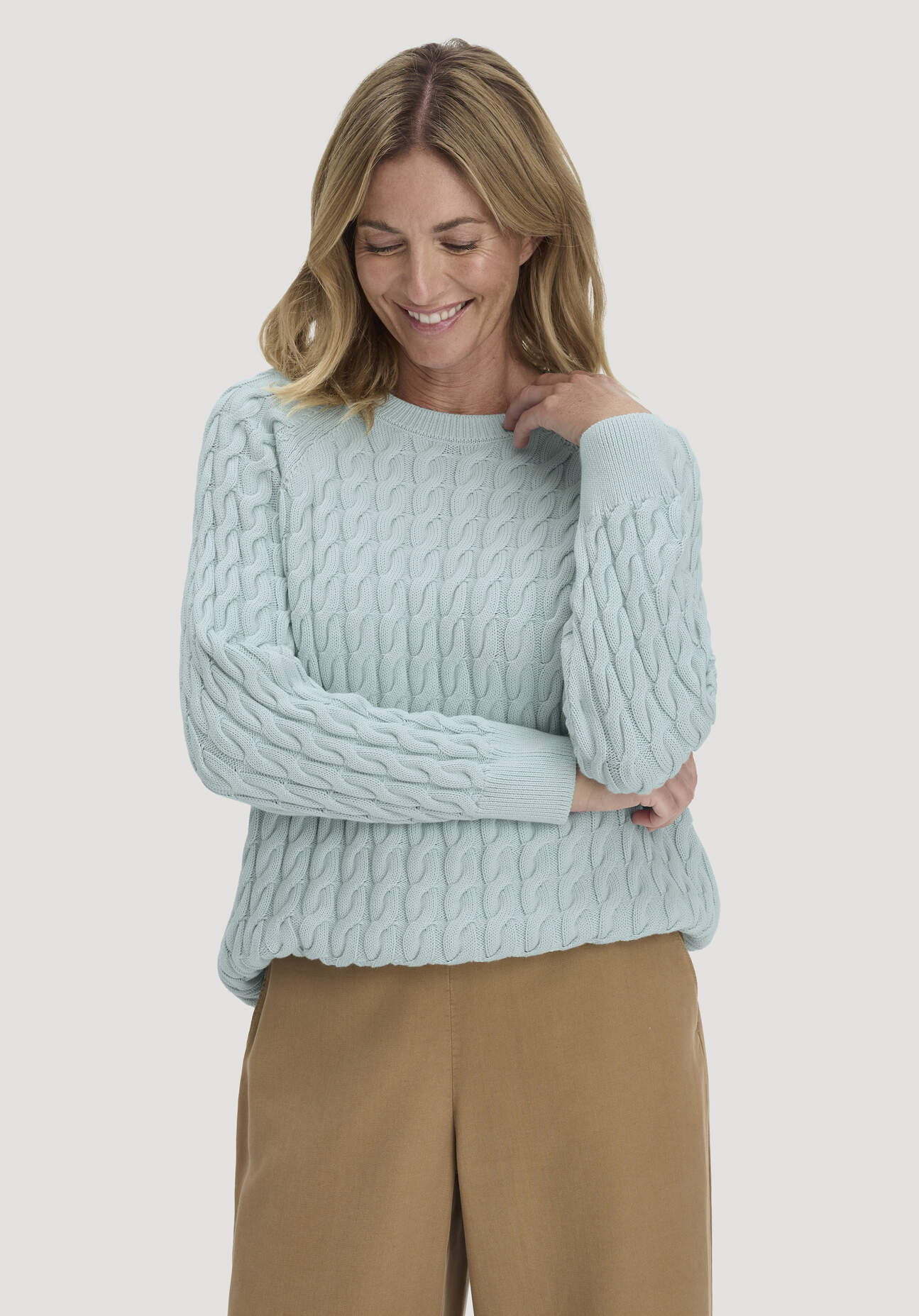 hessnatur Damen Strick Pullover Regular aus Bio-Baumwolle - blau Größe XL