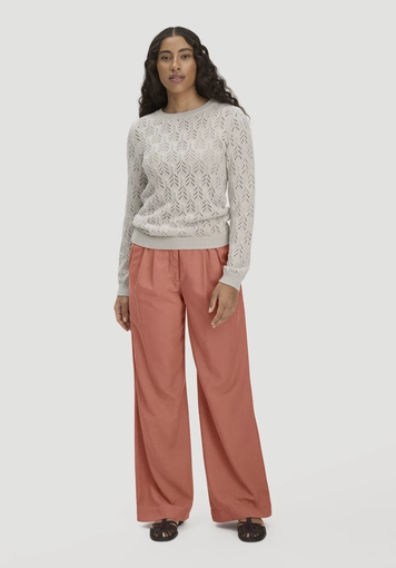 Regular-size knitted pullover made from organic cotton and virgin wool - 1