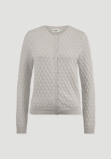 Regular knit jacket made from organic cotton with merino wool - 4