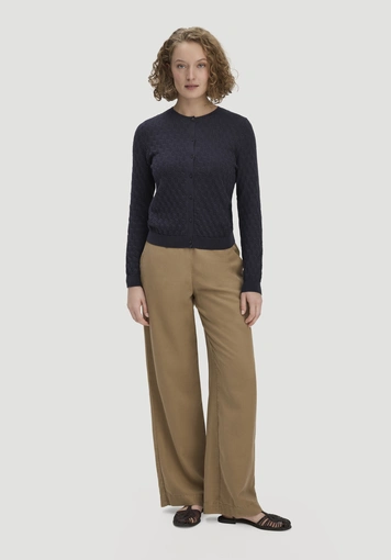 Regular knit jacket made from organic cotton with merino wool - 1