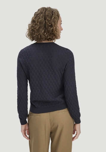 Regular knit jacket made from organic cotton with merino wool - 2