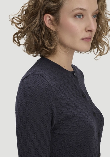Strick Jacke Regular aus Bio-Baumwolle mit Merinowolle - 3